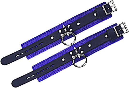 Fur-Lined Elite Ankle Restraints w/Loop & D (Purple)