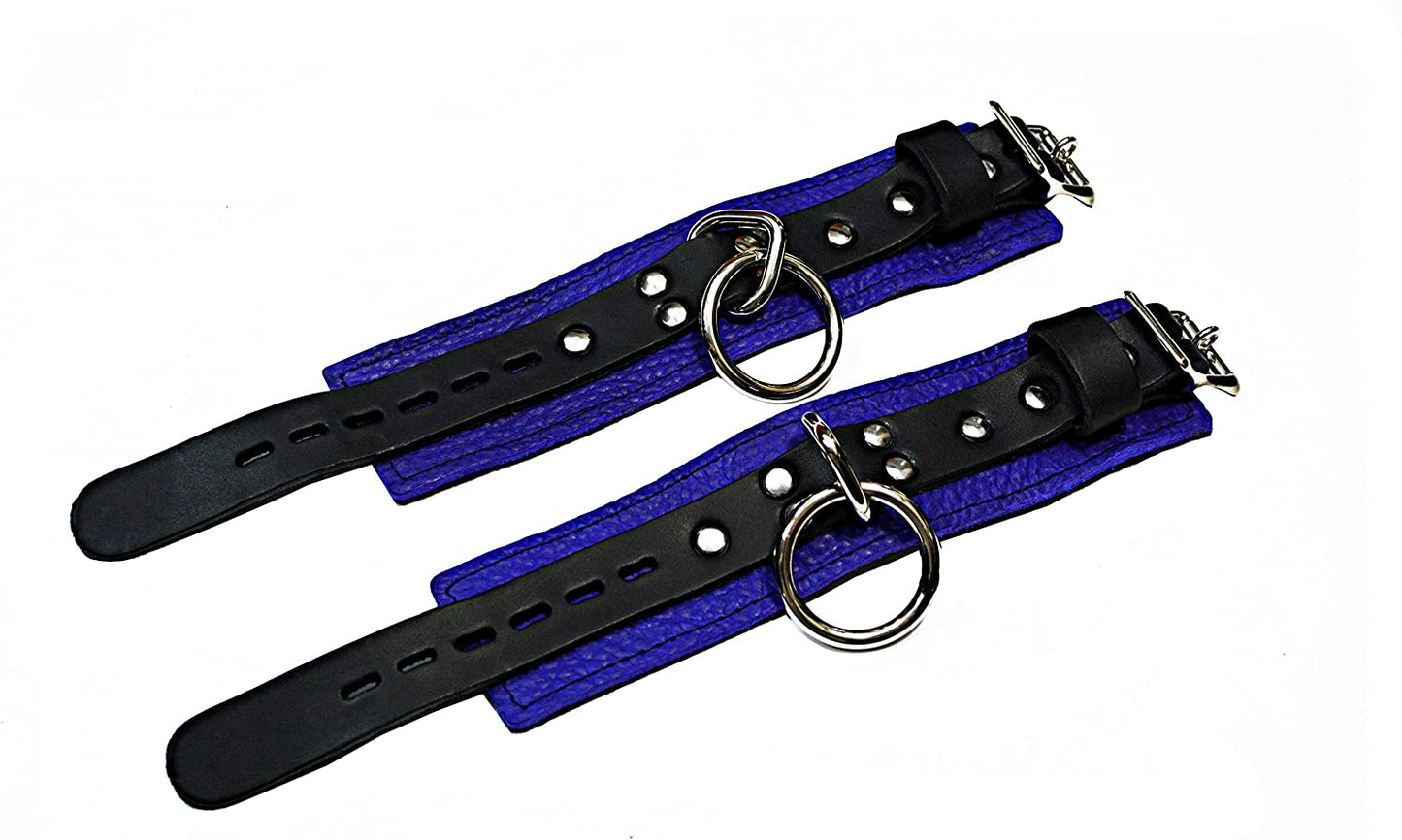 Fur-Lined Elite Wrist Restraints w/Loop & D (Purple)