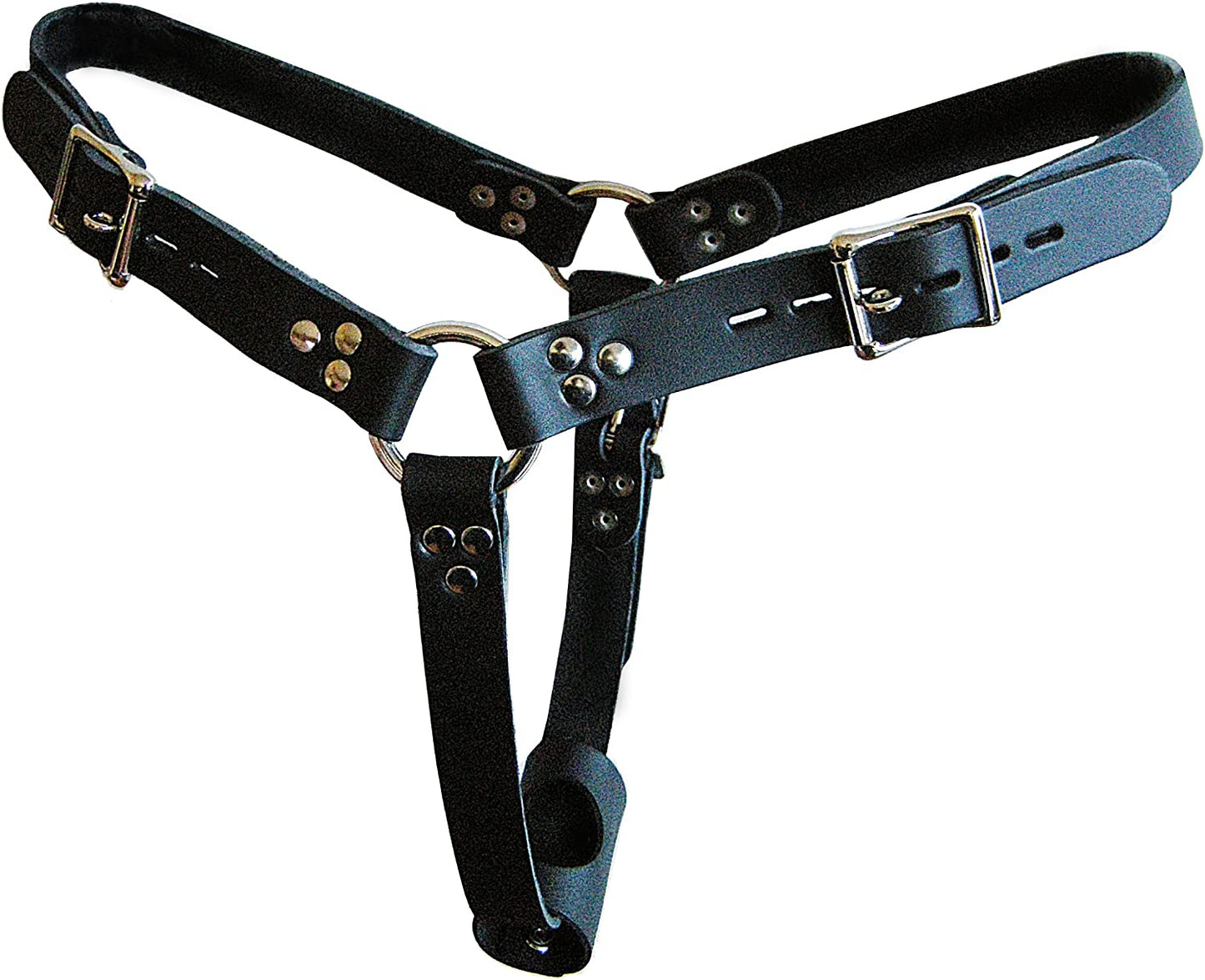 XL Locking Female Butt Plug Harness with Two Detachable Cuffs